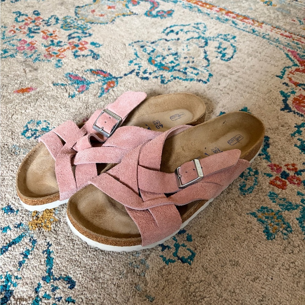 Pink Suede Women's Birkenstock Lugano Sandals